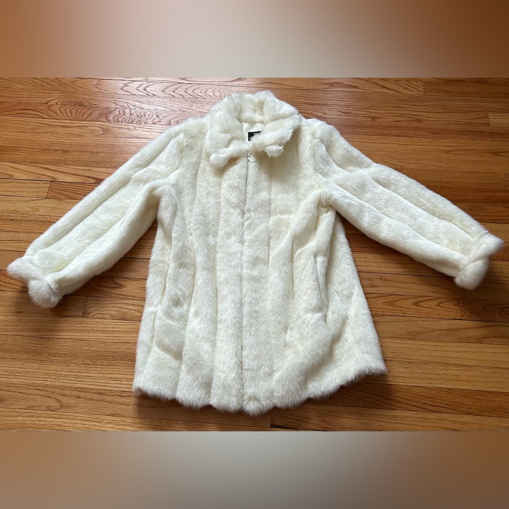 Beautiful Dennis Basso Pelted Faux Mink Coat